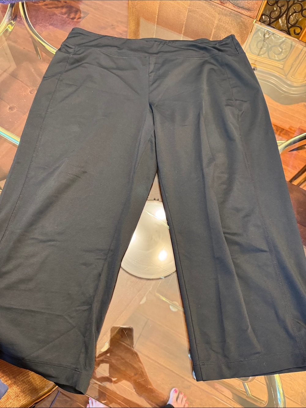 Chico's Black Wide-Leg Ponte Pants with Smooth Front